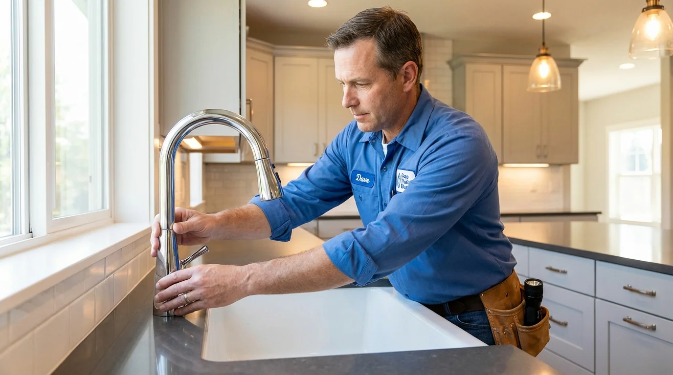 Kitchen faucet installation by Johns Plumbing LLC in Long Beach